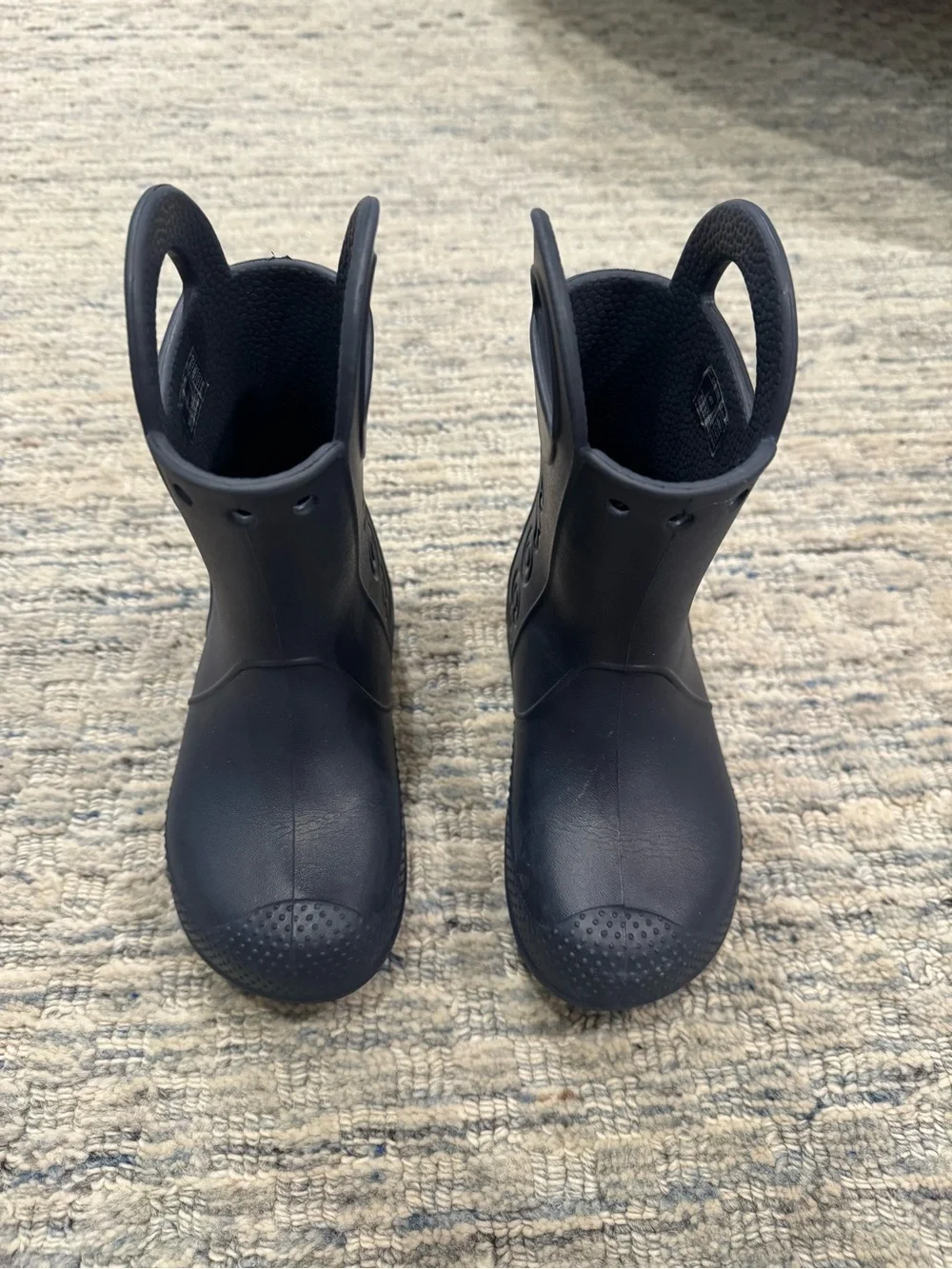 Crocs Kids' Navy Handle Rain Boots Size 11 - Excellent Condition!